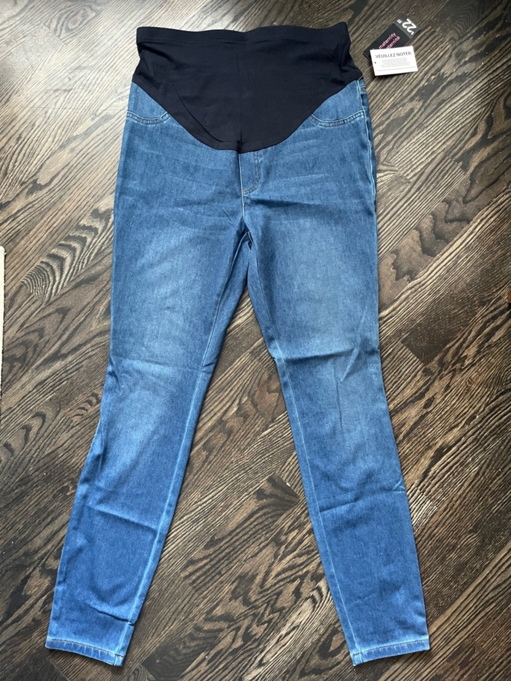 NWT Maternity George Blue Jeggings Half Belly Panel Size S